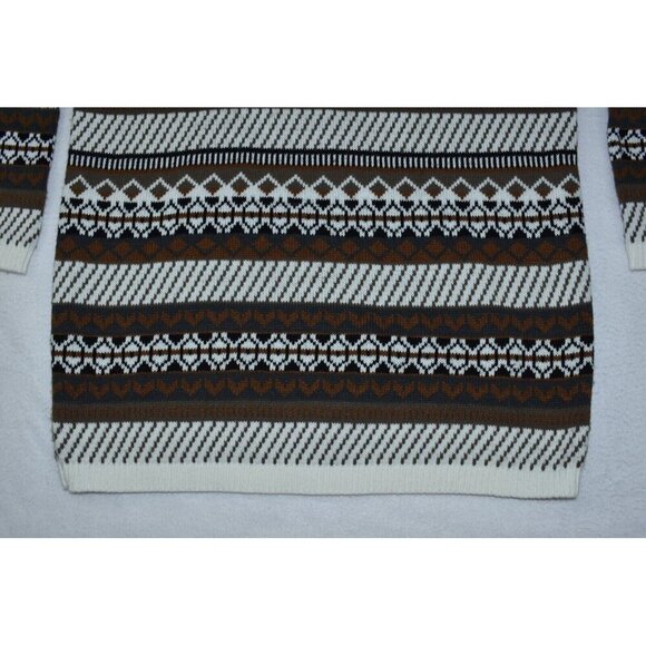 Carriage Court Women's Sweater Size L Nordic Graphic High Neck Knit Vintage 90s - Picture 5 of 10